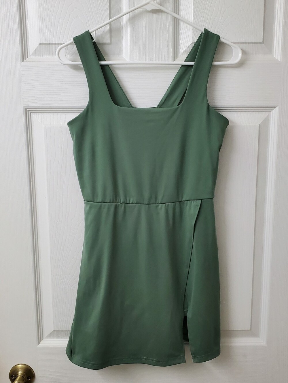 All In Motion Women's Olive Green Sleeveless Square-Neck Activewear Dress Sz S